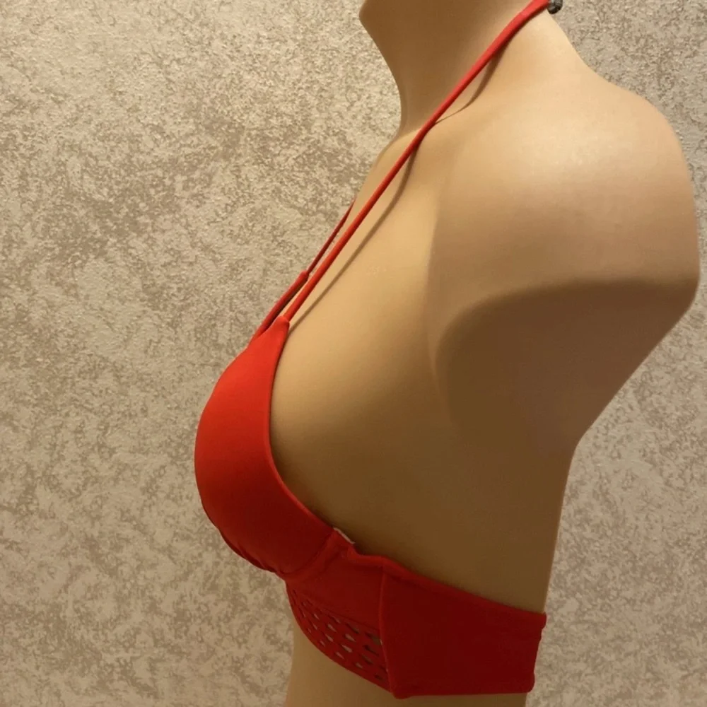 Shade & Shore Red Halter Bikini Top